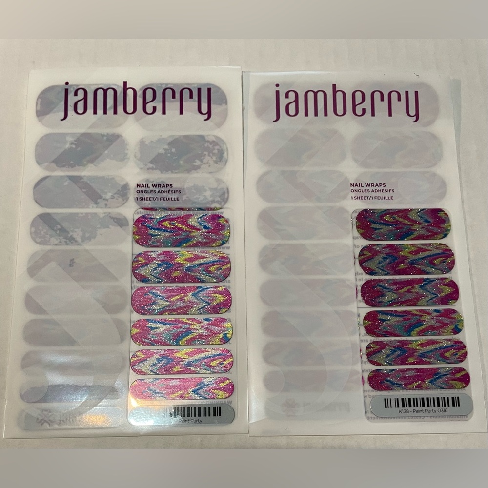 JAMBERRY NAIL WRAP Full Sheet Pair K138 - Paint Party